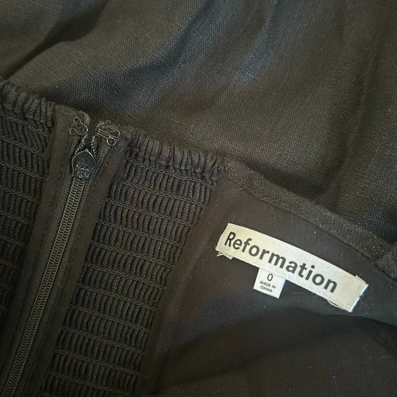 NWT Reformation Ciara Linen Sleeveless Jumpsuit Relaxed Leg Black | size 0 - Picture 7 of 13